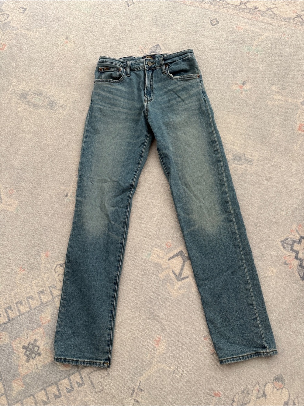 Boys Slim Straight Jeans in Faded Blue